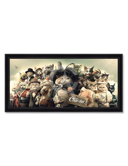 Tableau Pano Chats 40x90 cm – Sylvain Binet