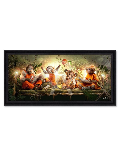 Tableau Pano Singes 63x140 cm – Sylvain Binet