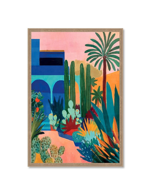 Tableau moderne végétation exotique colorée