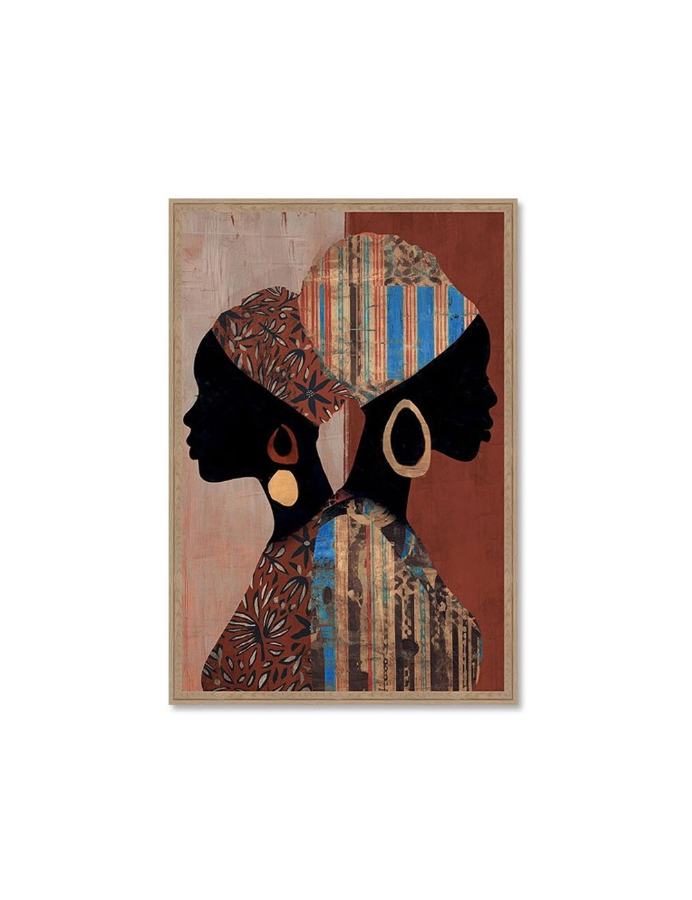 Tableau silhouettes africaines design contemporain