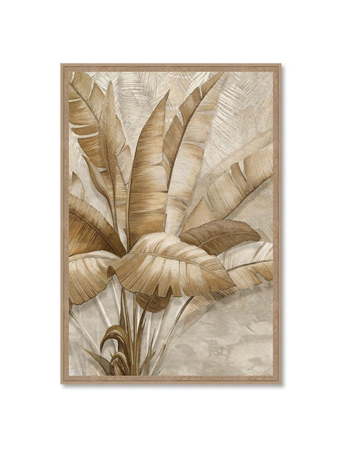 Tableau végétal exotique beige style rétro