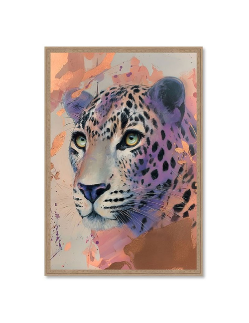 Tableau portrait léopard sauvage design moderne