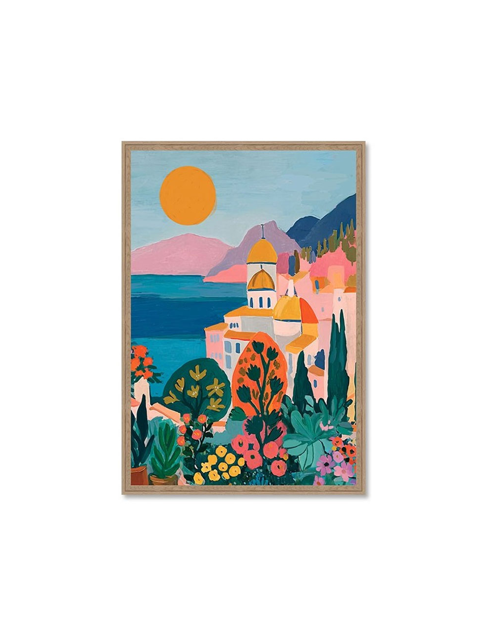 Tableau 80x120 paysage Méditerranée coloré