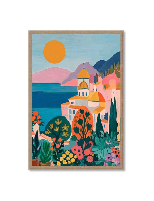 Tableau 80x120 paysage Méditerranée coloré