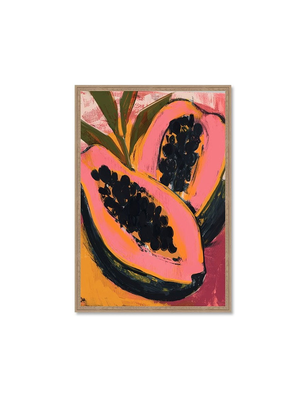 Tableau 80x120 papaye exotique rétro colorée