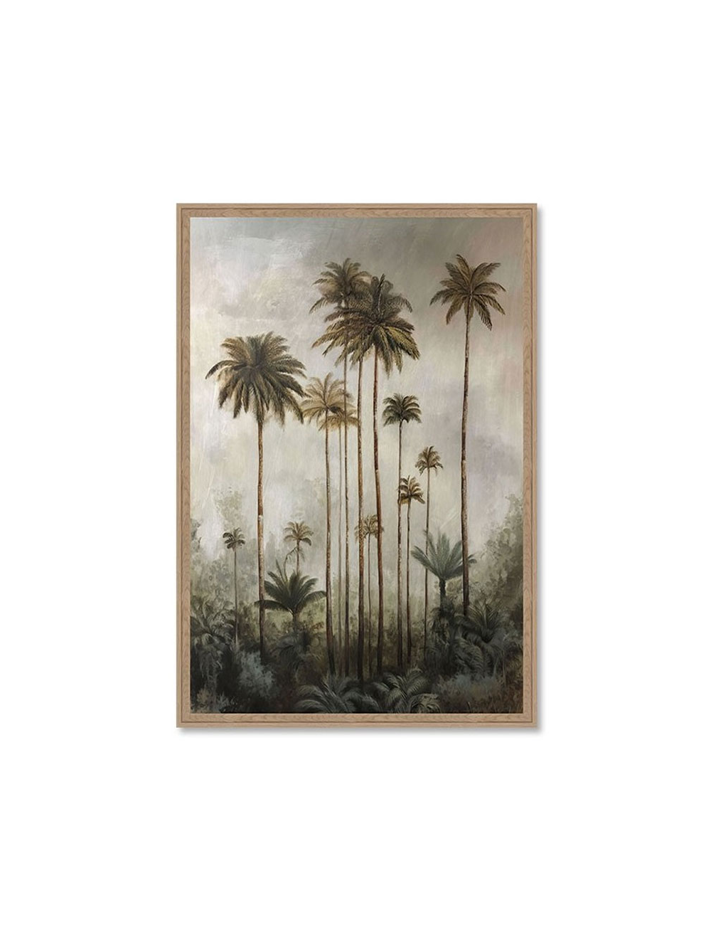 Tableau palmiers jungle tropicale design rétro