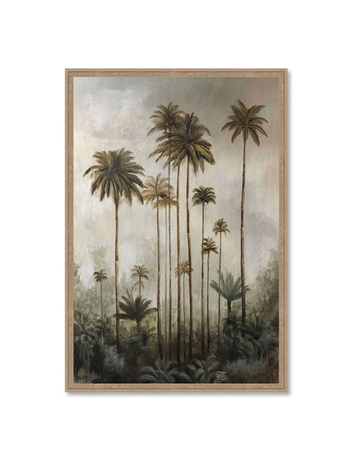 Tableau 80x120 palmiers jungle tropicale rétro
