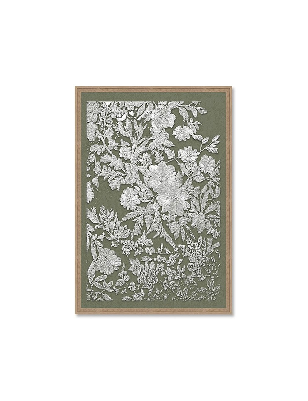 Tableau 80x120 floral blanc style broderie