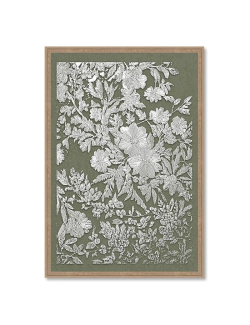 Tableau 80x120 floral blanc style broderie
