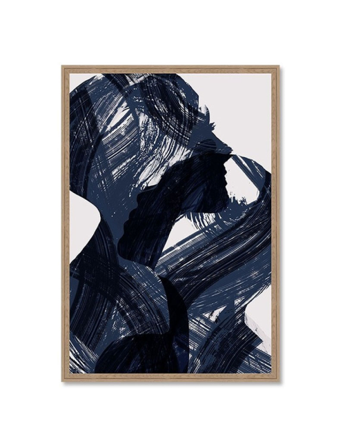 Tableau silhouettes abstraites bleu
