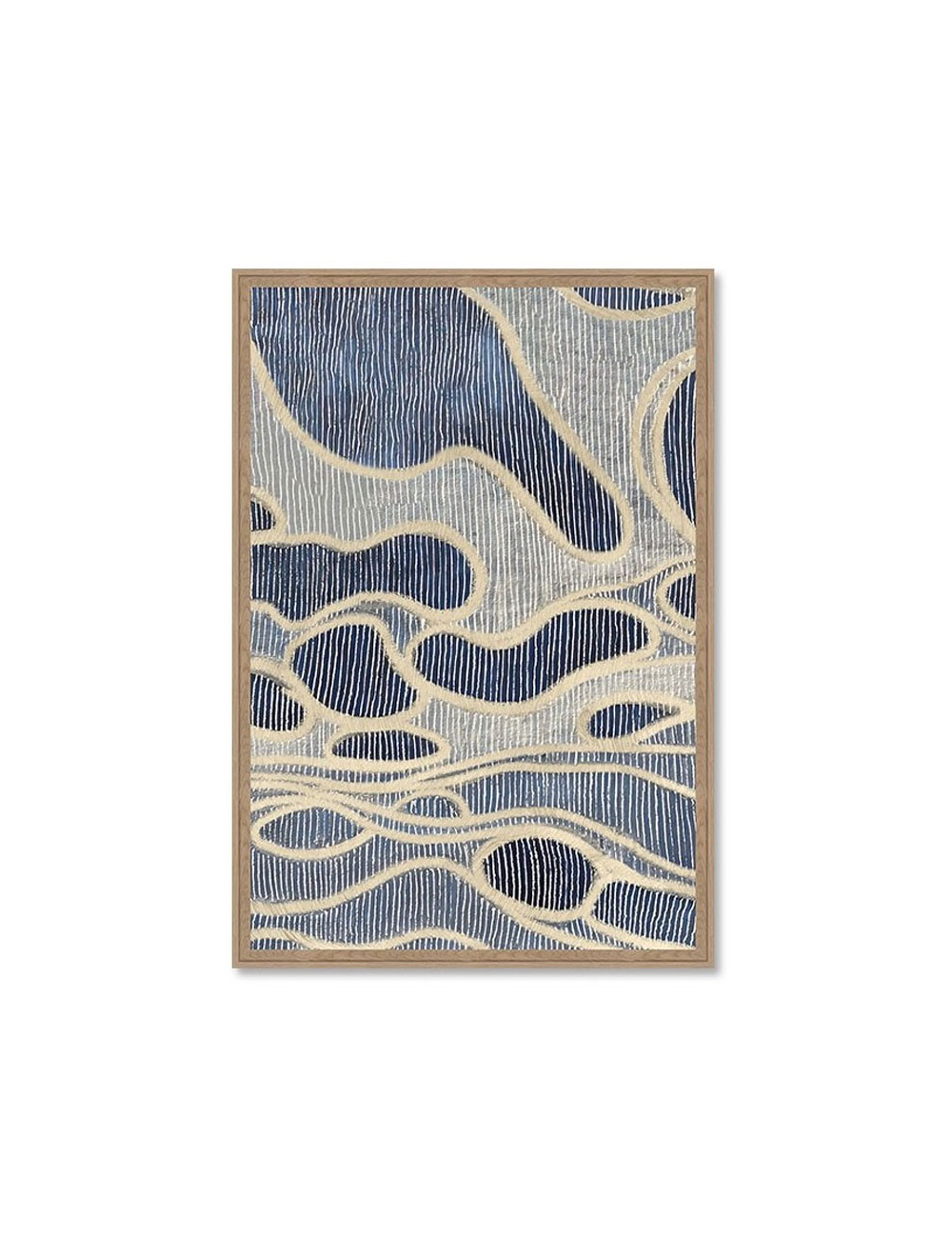 Tableau abstrait bleu beige