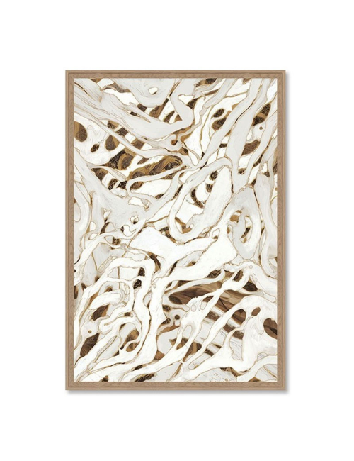 Tableau abstrait marron et beige design