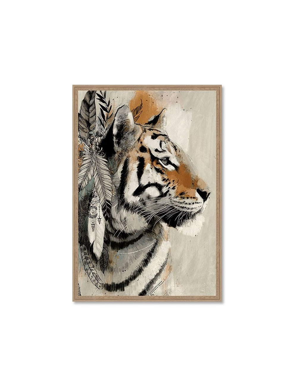 Tableau tigre design ethnique