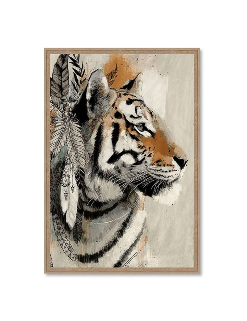 Tableau tigre 80x120 design ethnique