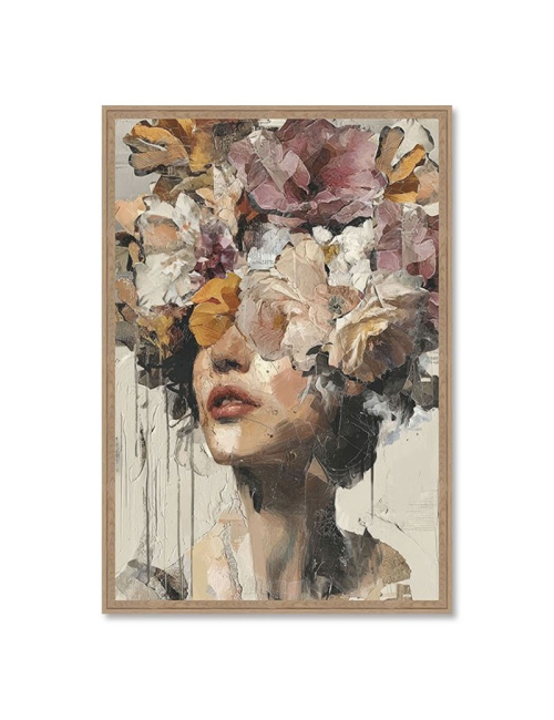 Tableau femme fleurs design moderne