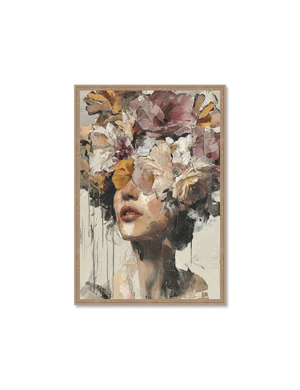 Tableau femme fleurs 80x120 design moderne