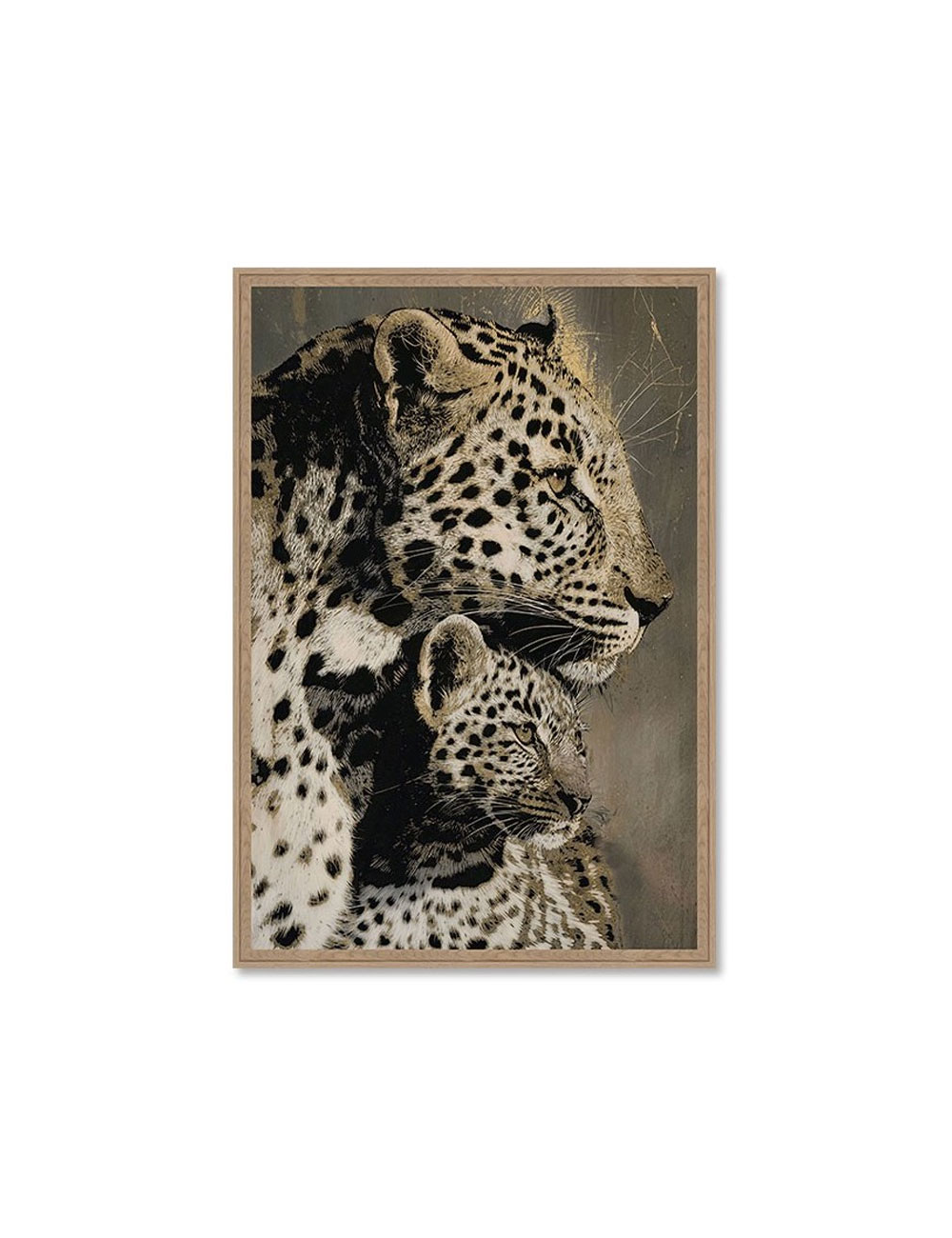 Tableau léopard et son petit noir et beige