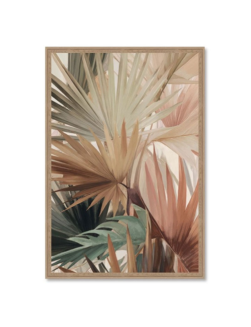 Tableau feuillages tropicaux tons naturels