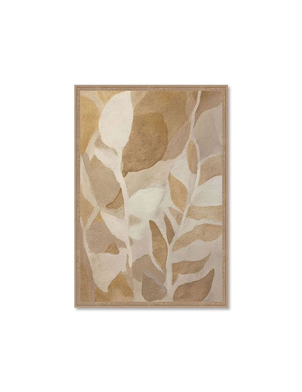 Tableau feuillages abstraits tons beige