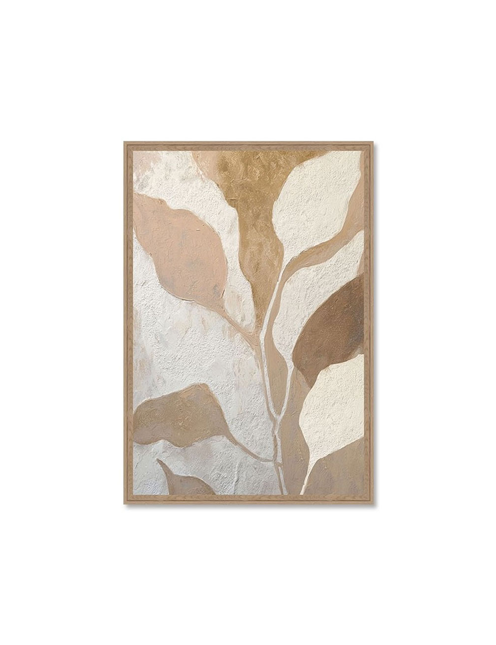 Tableau feuillages beiges abstraits 80x120 cm