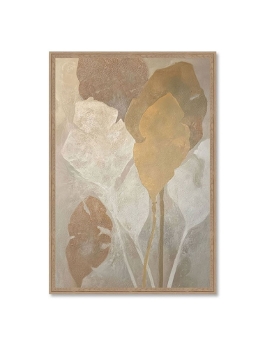 Tableau feuillages bruns et dorés 80x120 cm