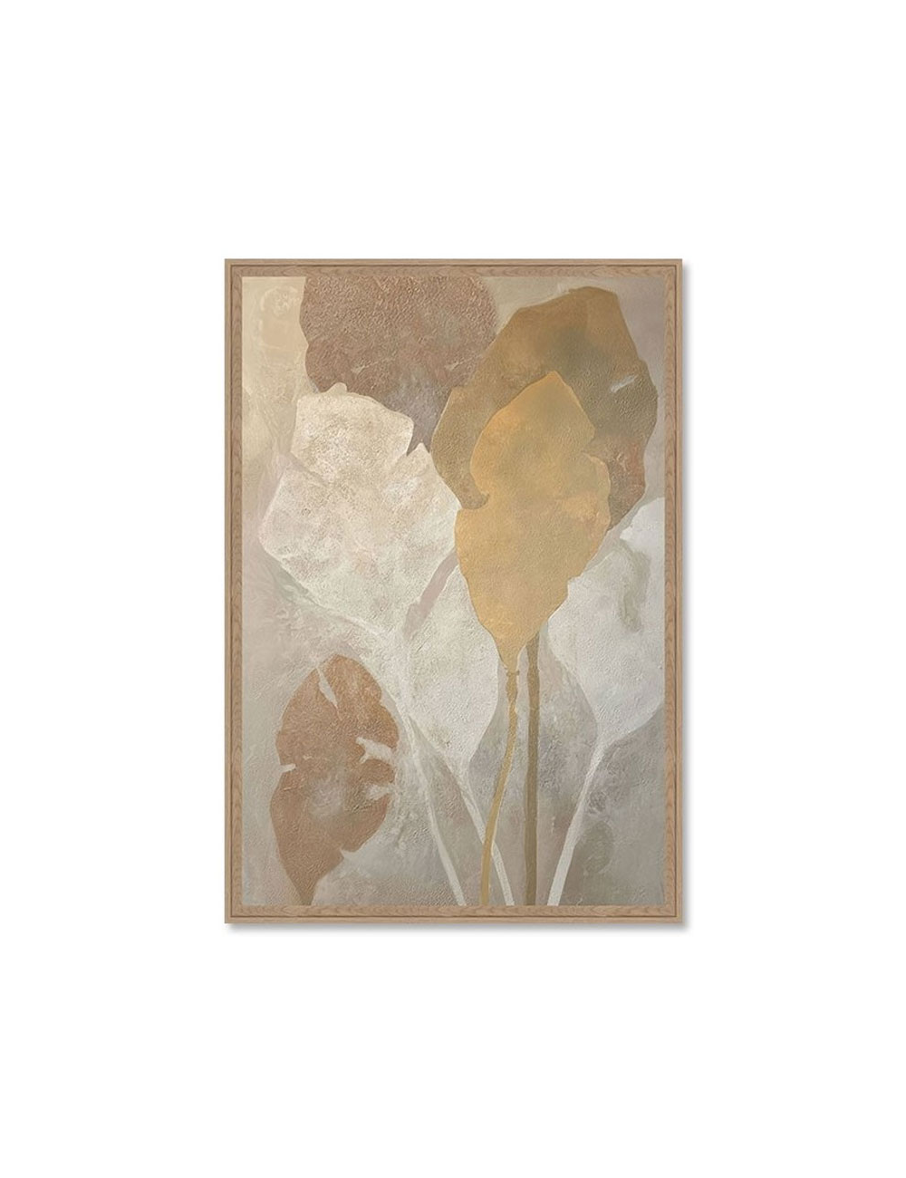 Tableau feuillages bruns et dorés 80x120 cm