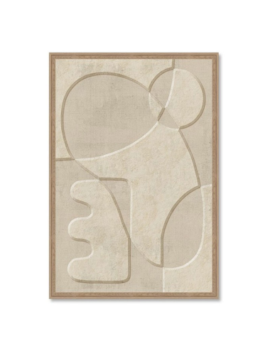 Tableau abstrait beige formes géométriques 80x120 cm