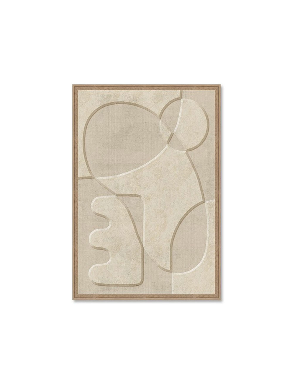 Tableau abstrait beige formes géométriques 80x120 cm