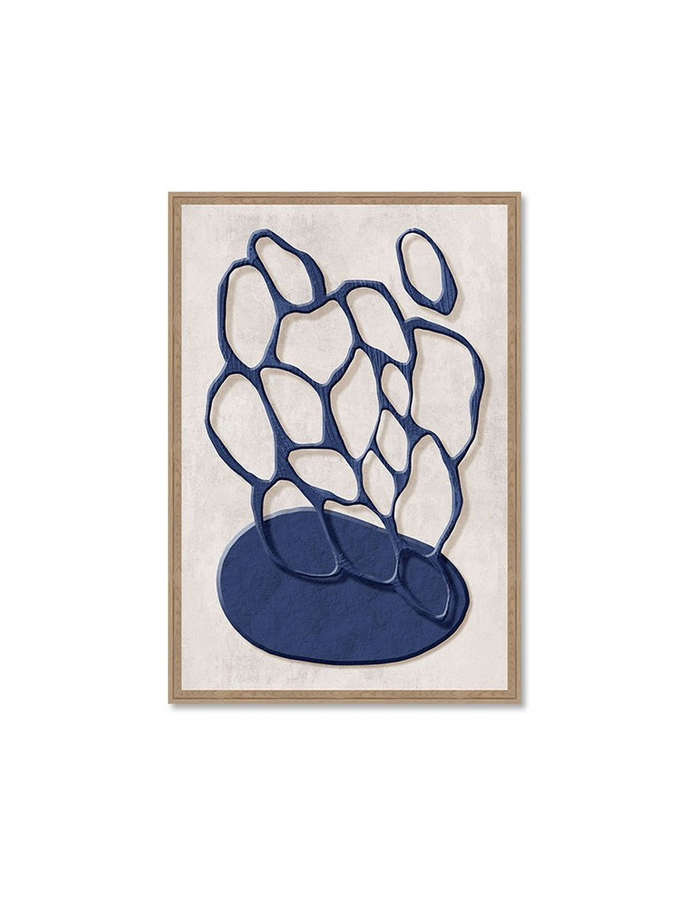 Tableau abstrait bleu effet texturé