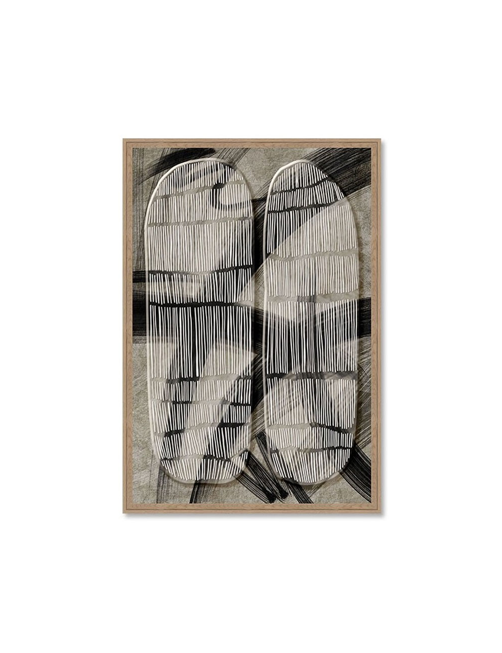 Tableau abstrait noir et blanc 80x120 cm