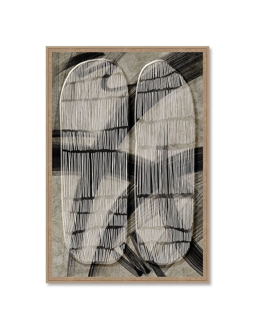 Tableau abstrait noir et blanc 80x120 cm