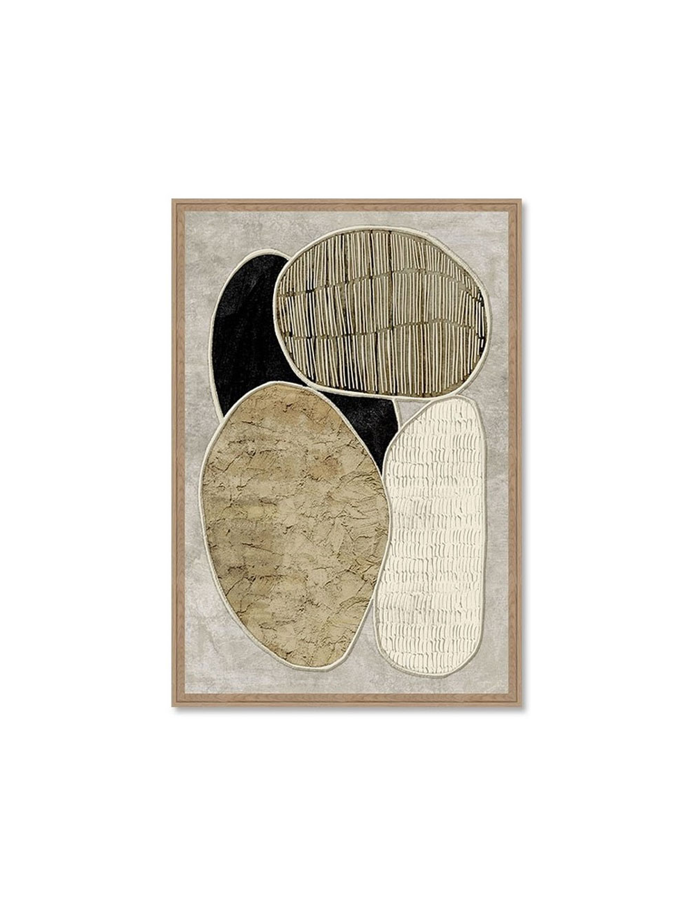 Tableau formes organiques beige noir et blanc