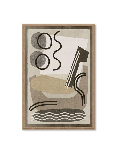 Tableau géométrique abstrait beige noir