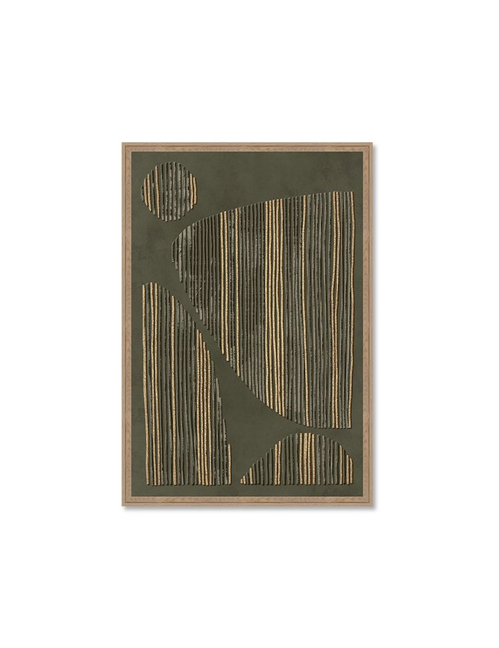 Tableau géométrique abstrait vert&naturel