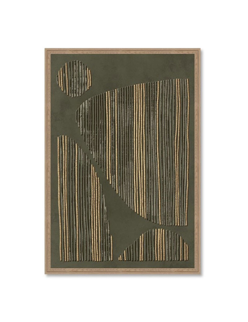 Tableau géométrique abstrait 80x120 cm vert naturel