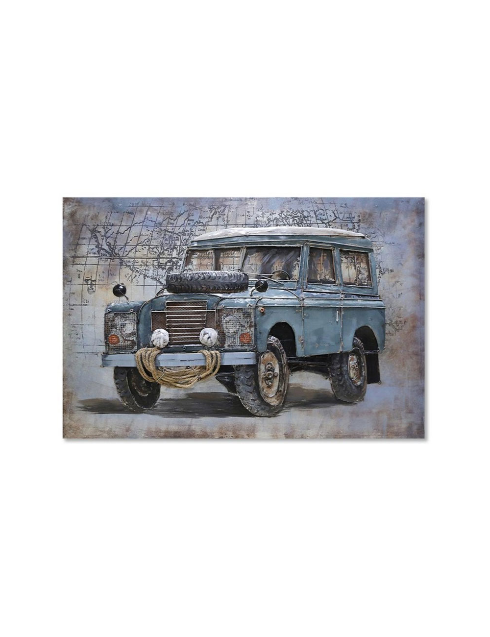 Tableau métal 3D 4x4 vintage 80x120