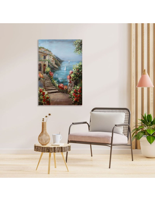 Tableau métal 3D paysage méditerranéen 80x120