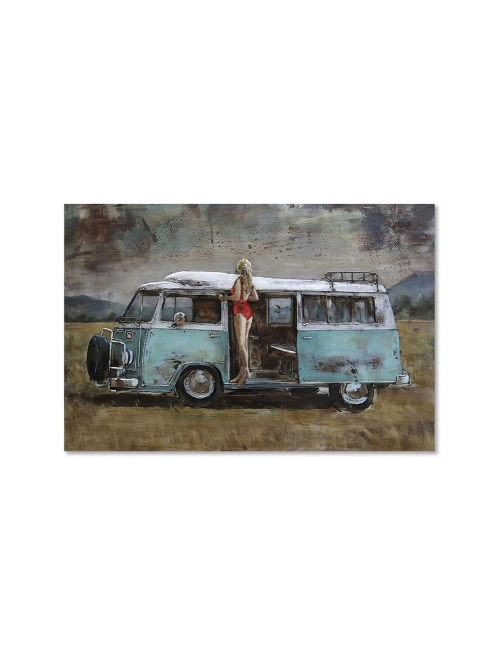 Tableau métal 3D Combi VW vintage 80x120