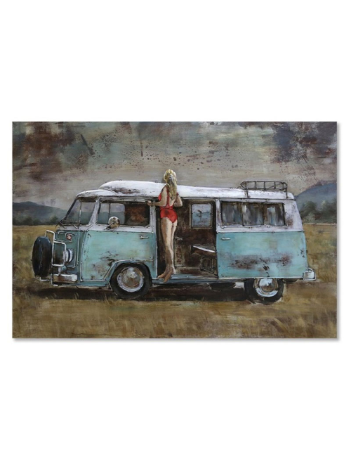 Tableau métal 3D Combi VW vintage 80x120