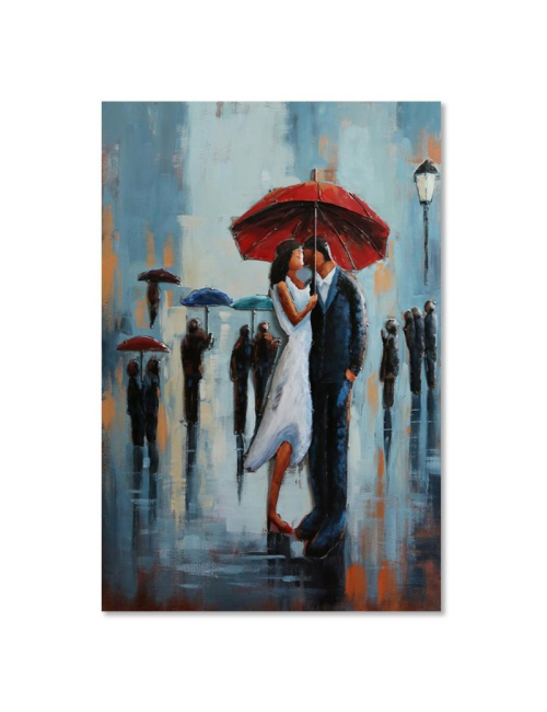 Tableau métal 3D couple romantique 80x120