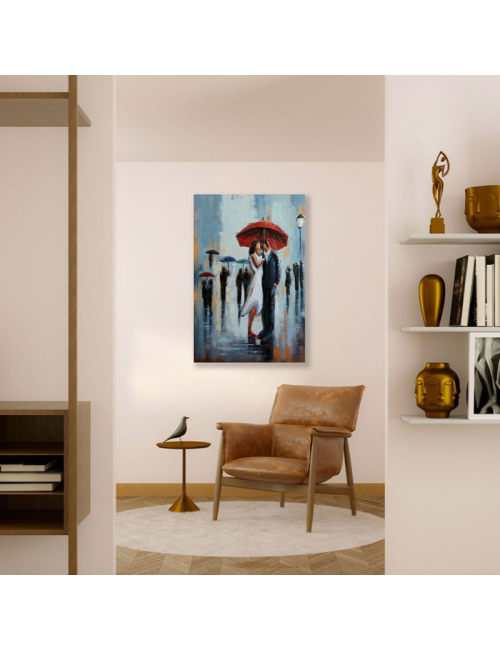 Tableau métal 3D couple romantique 80x120