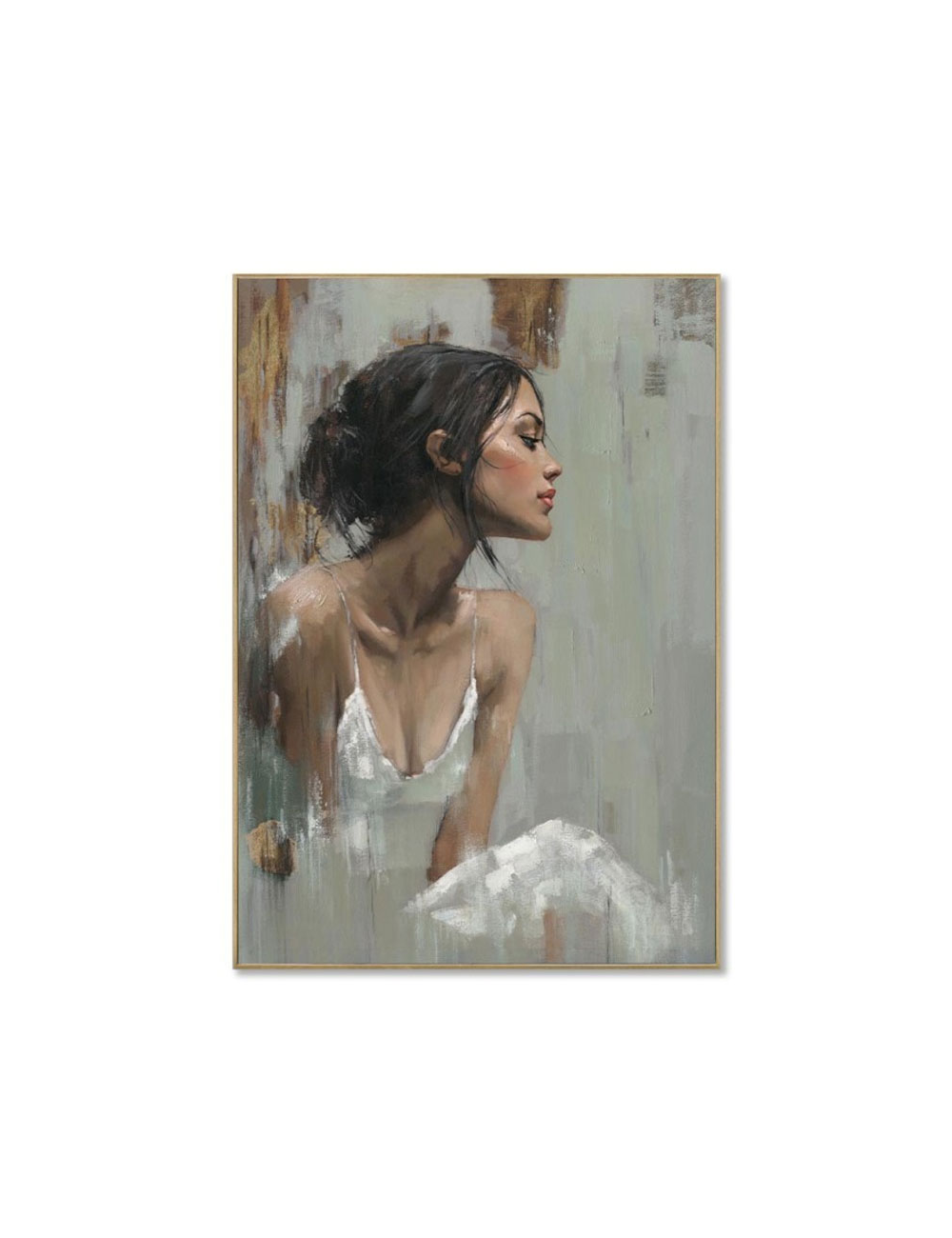 Tableau portrait femme en blanc – 70x100 cm