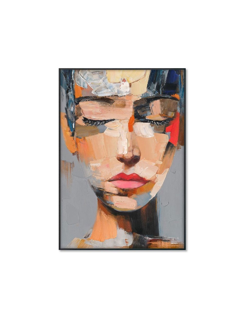 Tableau portrait féminin abstrait – 70x100 cm