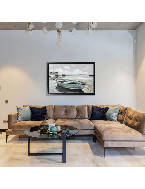 Tableau barque en bord de mer – 80x120 cm