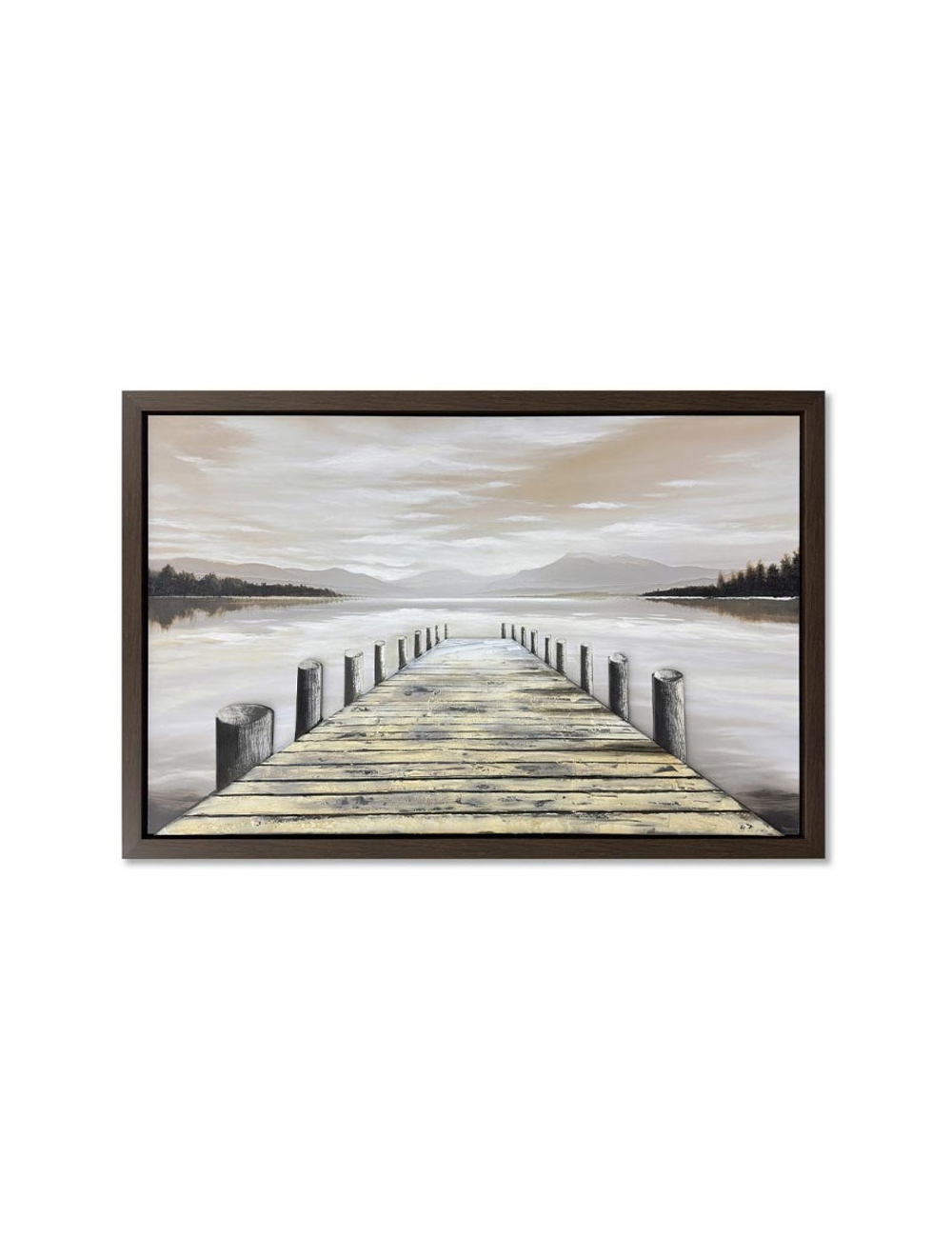 Tableau ponton en bois sur lac – 80x120 cm