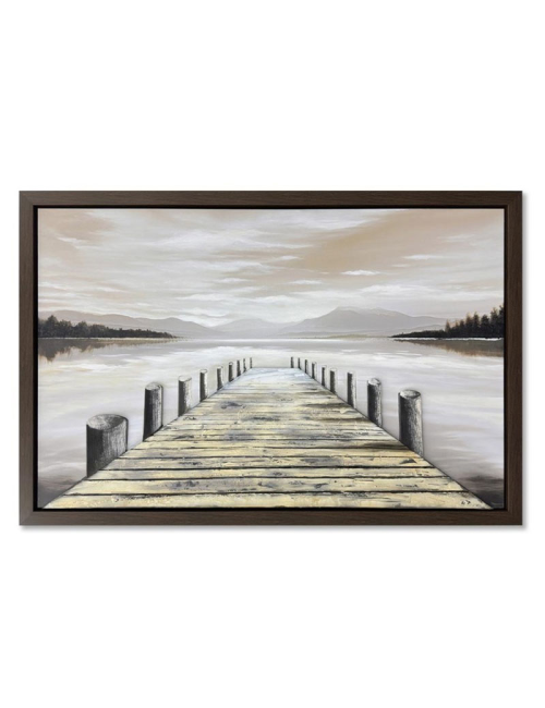 Tableau ponton en bois sur lac – 80x120 cm