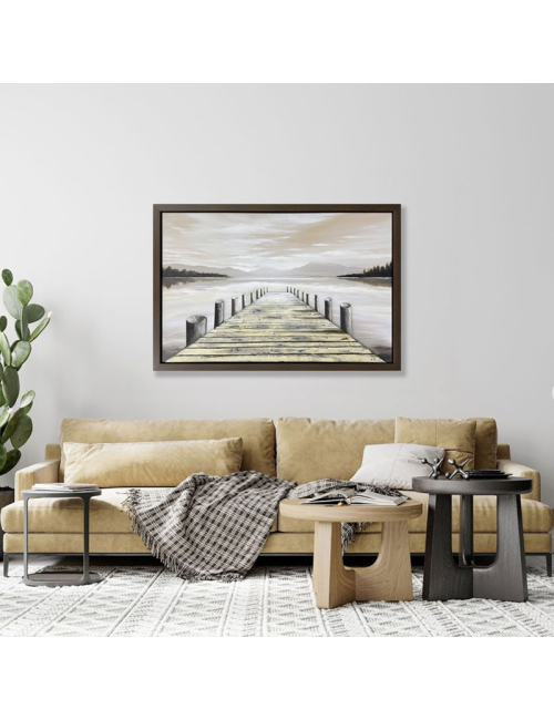 Tableau ponton en bois sur lac – 80x120 cm