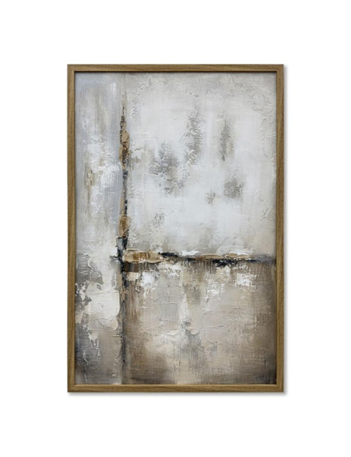 Tableau abstrait gris beige et blanc – 80x120 cm