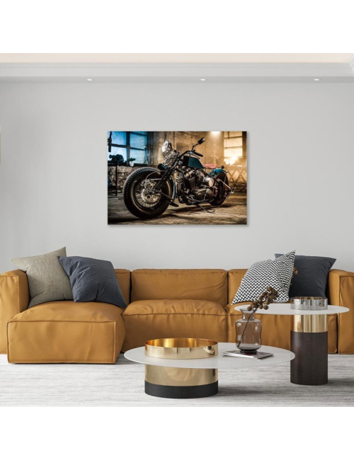Tableau en verre moto Harley Davidson 80x120