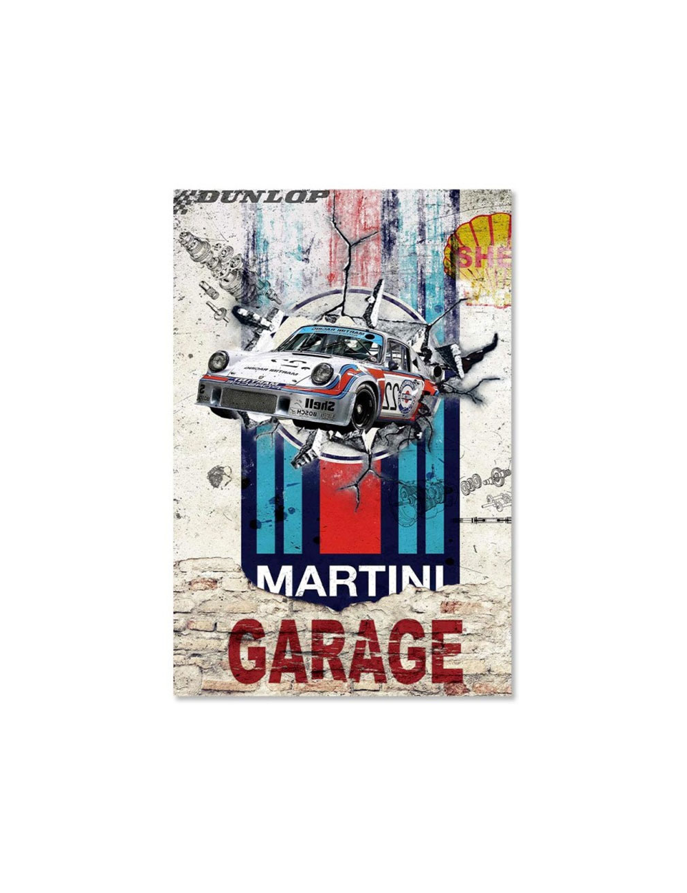 Tableau en verre Porsche Martini Garage – 80x120 cm